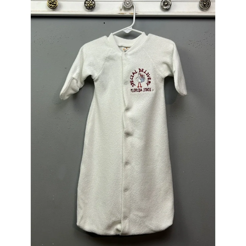 FSU Little King Sleep Sack Kids Newborn White Florida State Special Delivery VTG